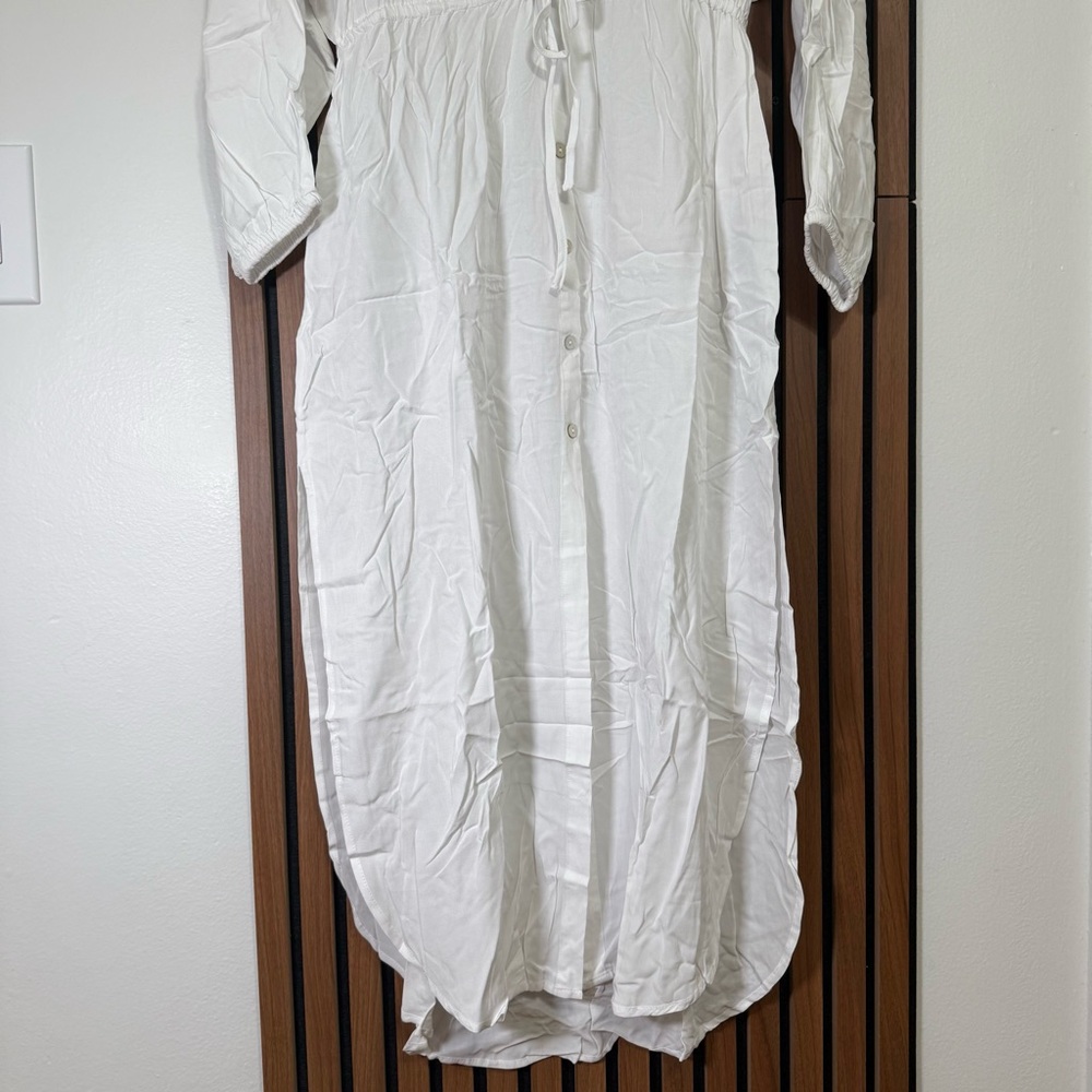 White Button-Down Midi Dress - Picture 5 of 9
